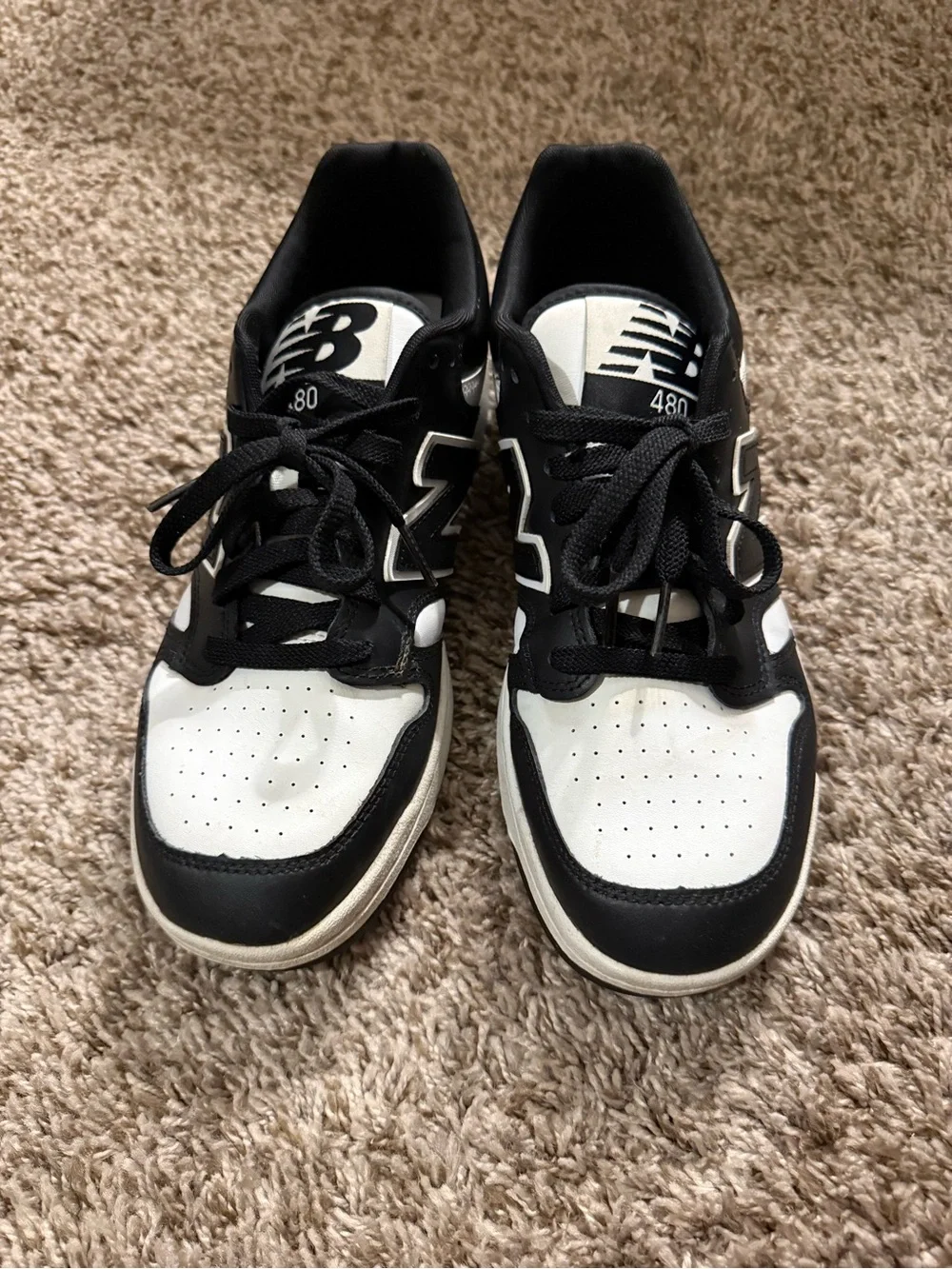 New Balance Kids Black and White Low-Top Sneakers